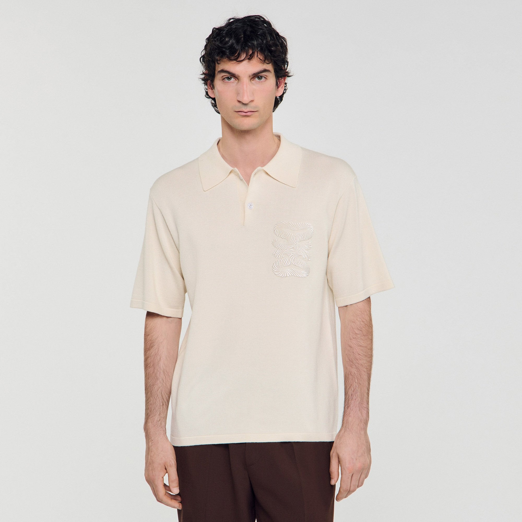 Sandro Men Polo with rope embroidery
