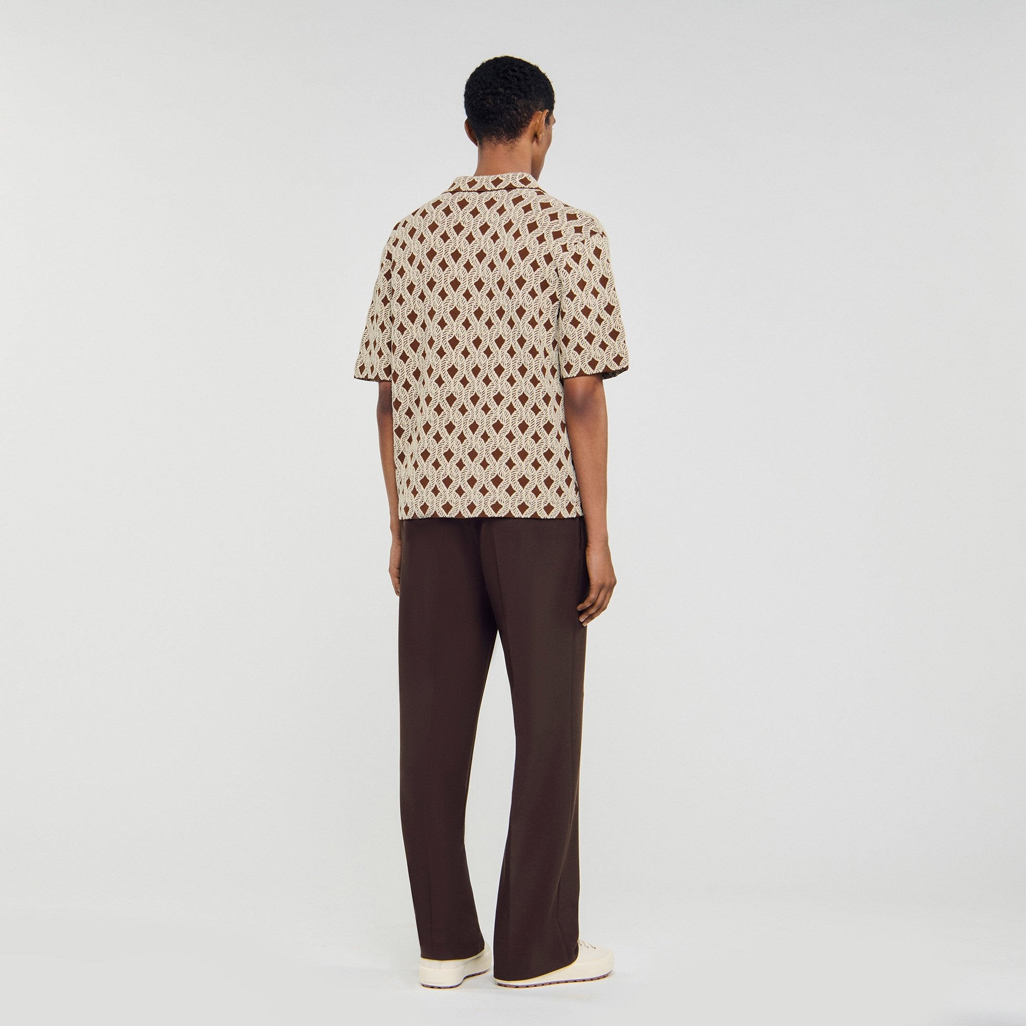 Sandro Men Rope jacquard cardigan shirt