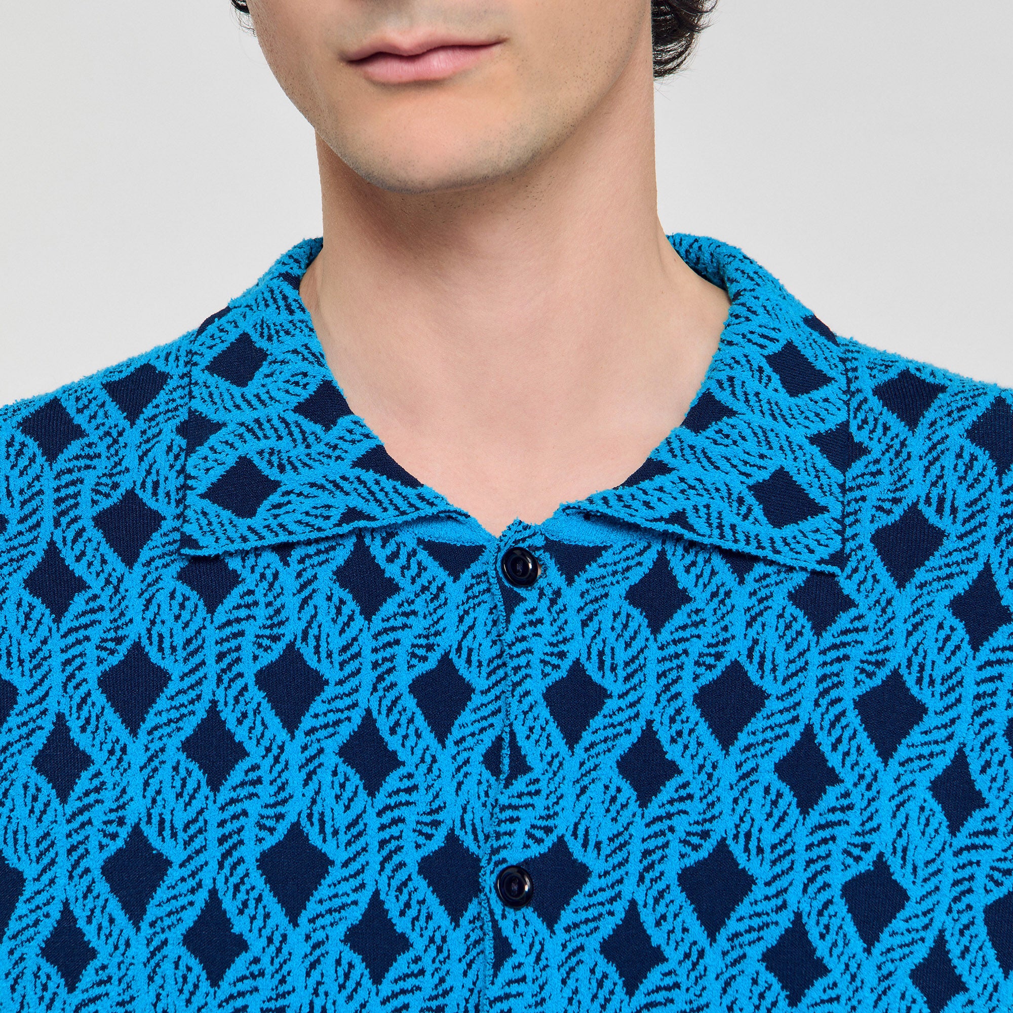 Sandro Men Rope jacquard cardigan shirt