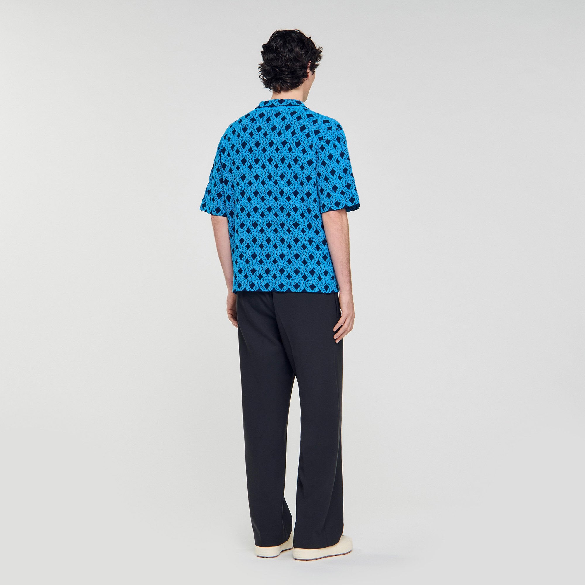 Sandro Men Rope jacquard cardigan shirt