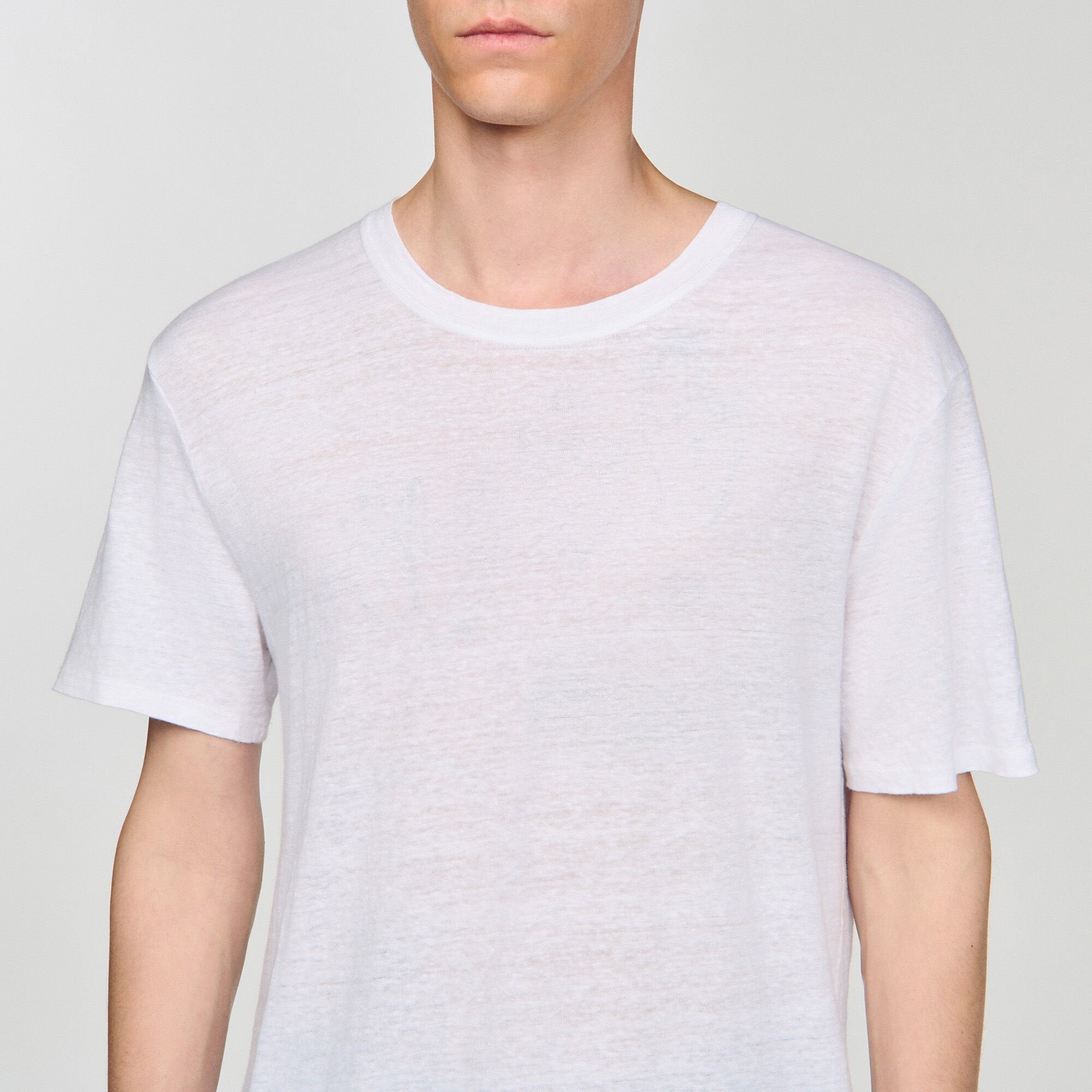 Sandro Men Certified linen T-shirt