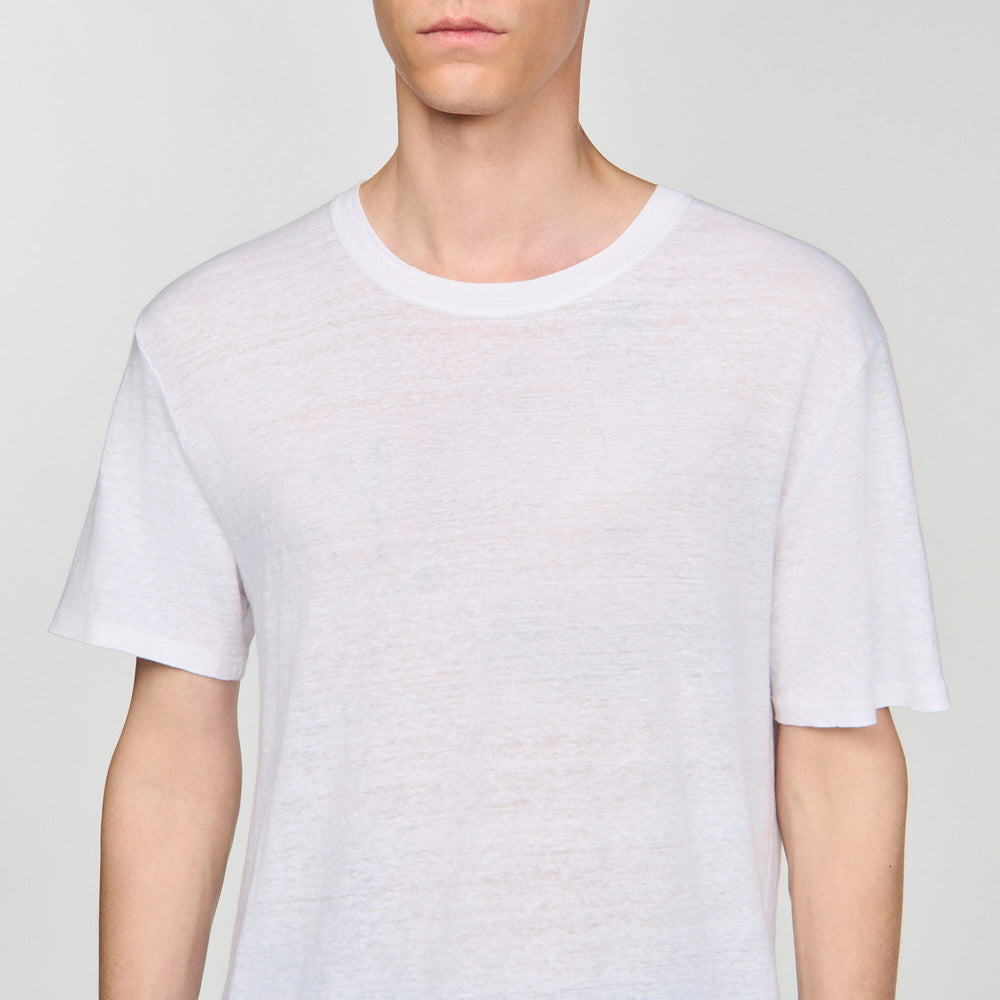 Sandro Men Certified linen T-shirt