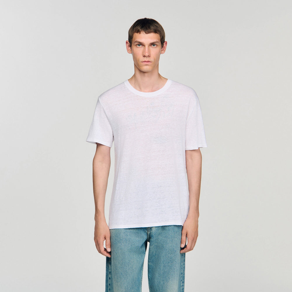 Sandro Men Certified linen T-shirt