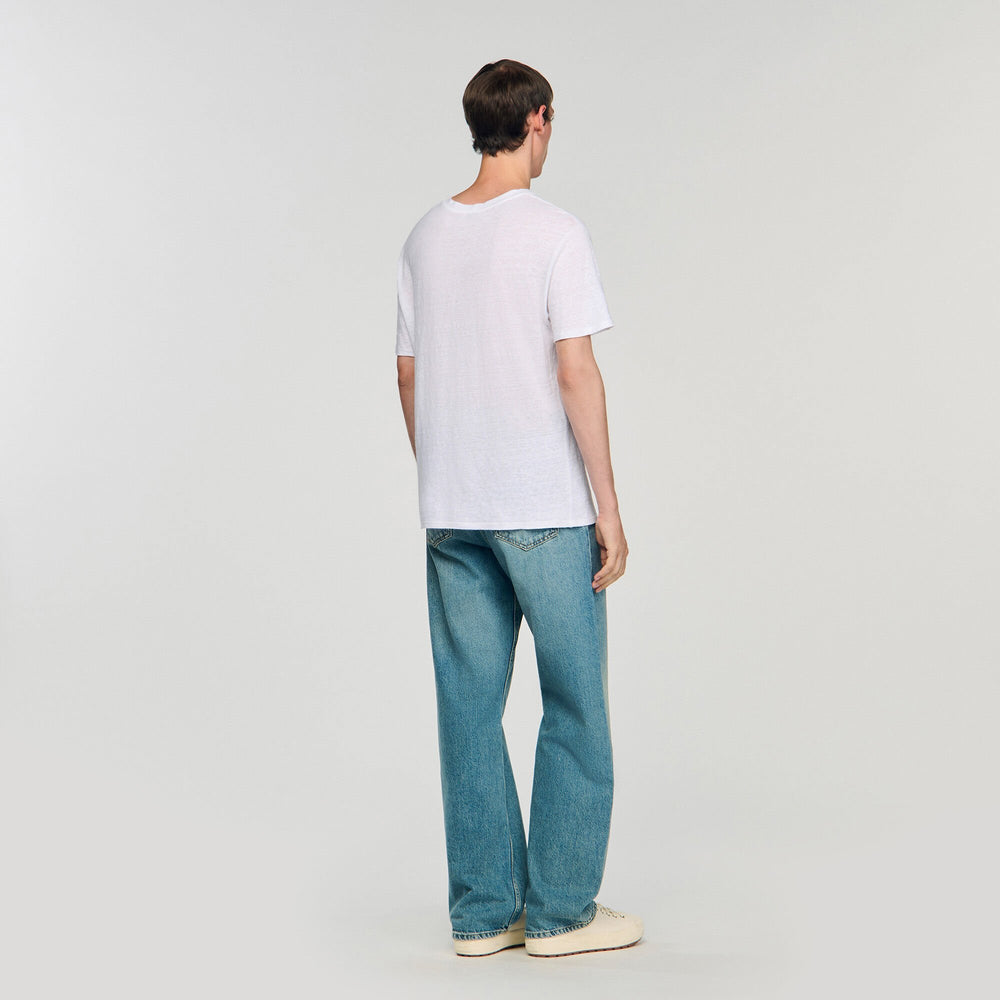 Sandro Men Certified linen T-shirt