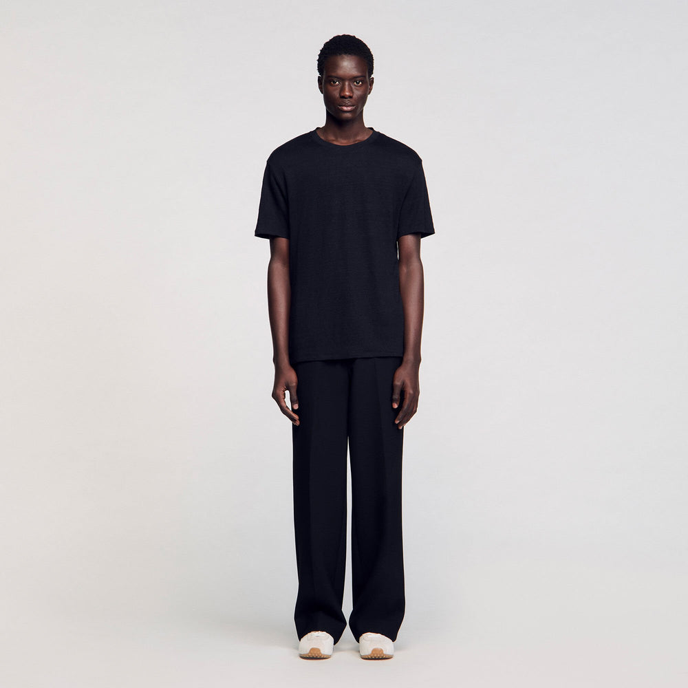 Sandro Men Certified linen T-shirt
