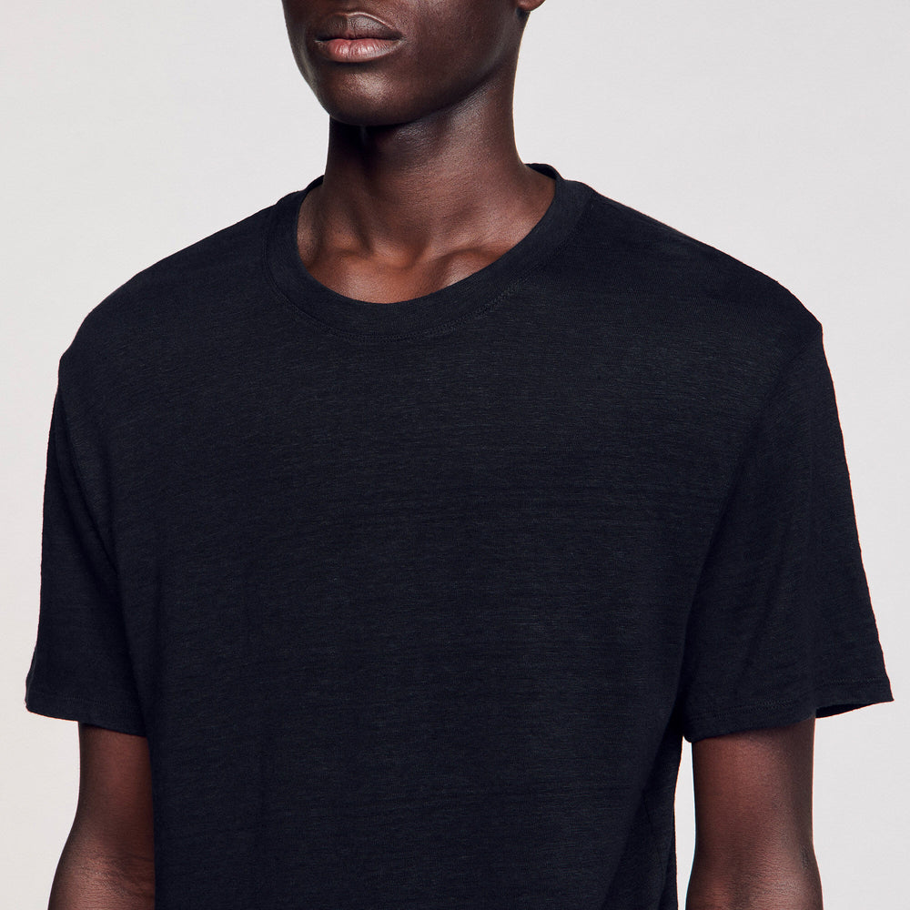 Sandro Men Certified linen T-shirt