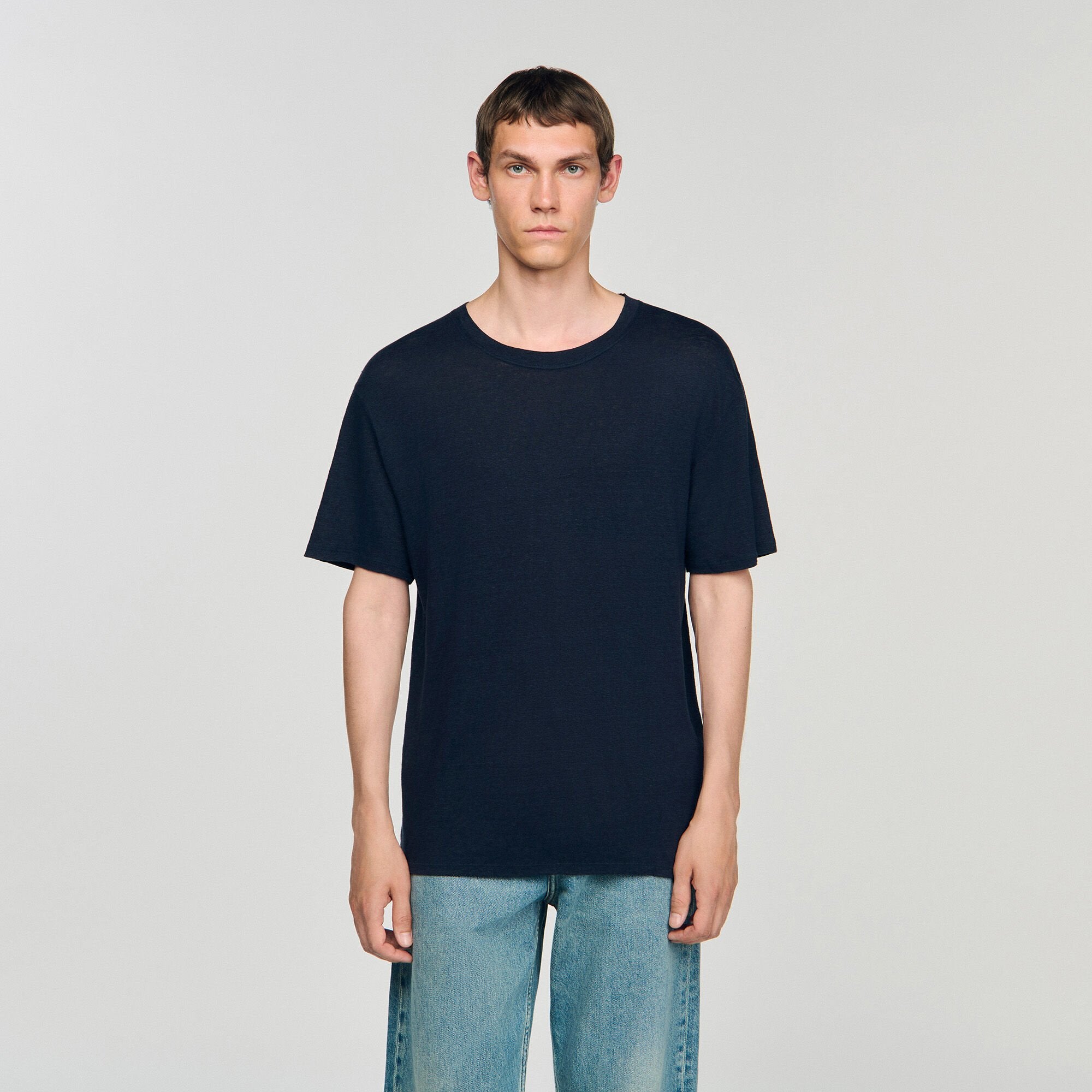 Sandro Men Certified linen T-shirt