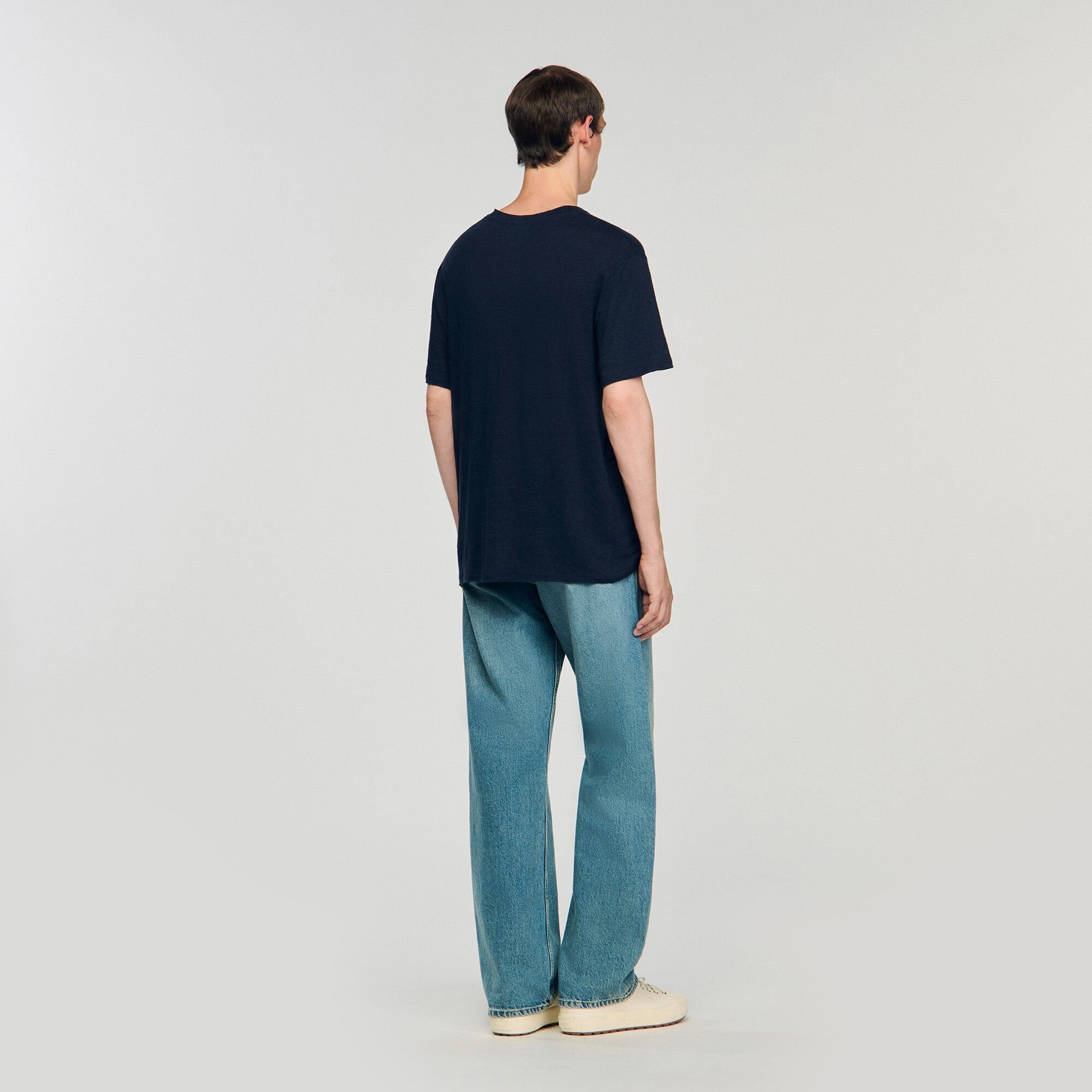 Sandro Men Certified linen T-shirt