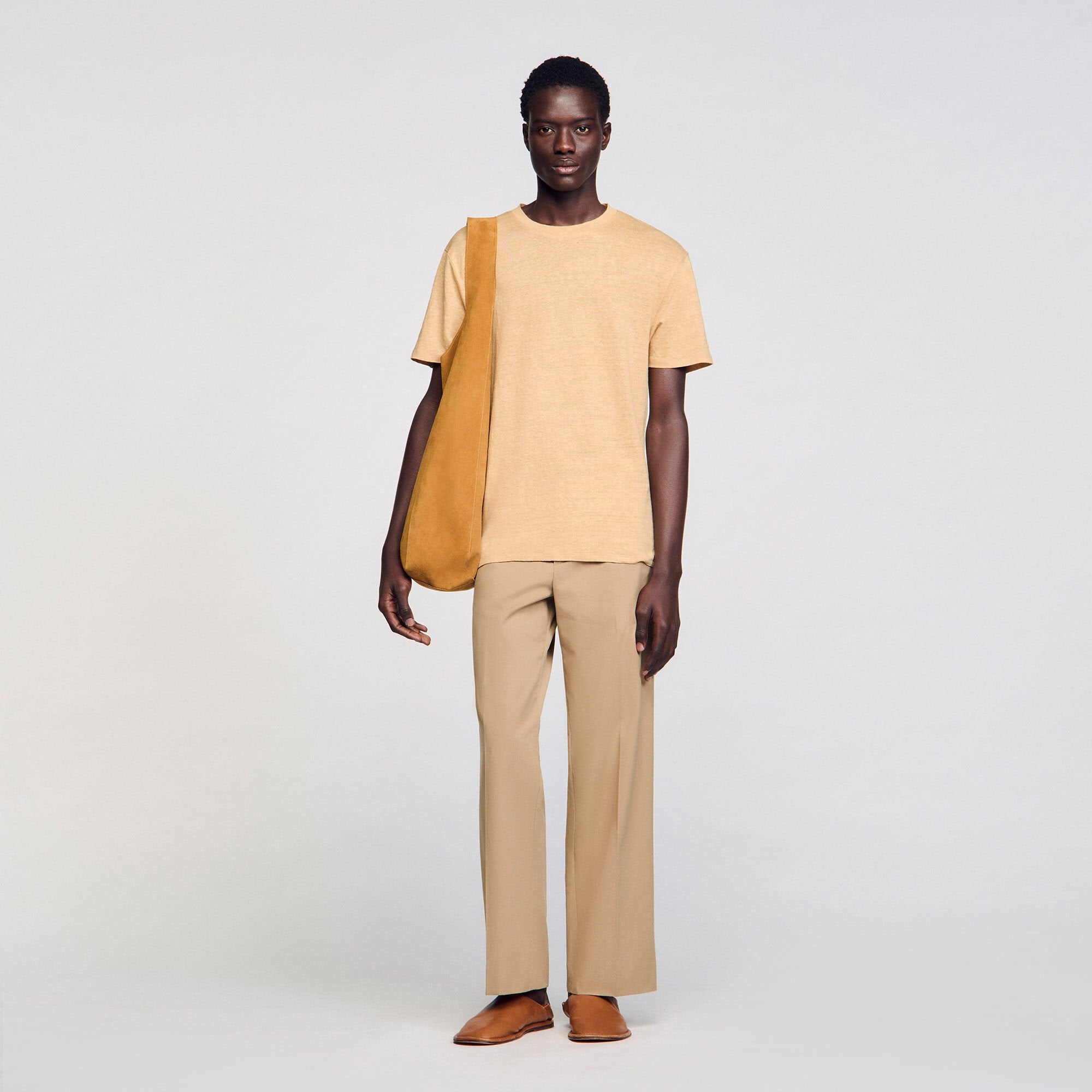 Sandro Men Linen T-shirt