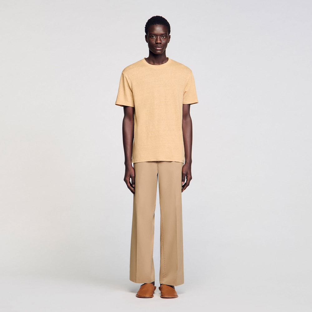 Sandro Men Linen T-shirt