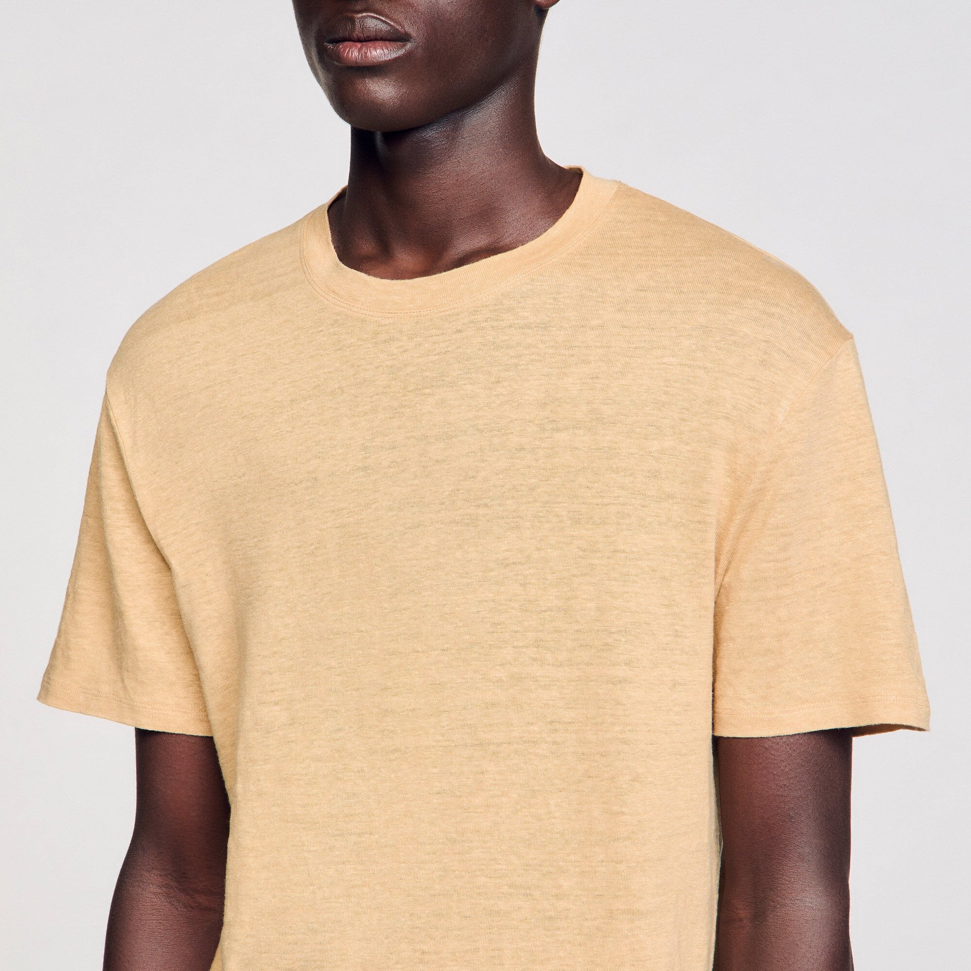 Sandro Men Linen T-shirt