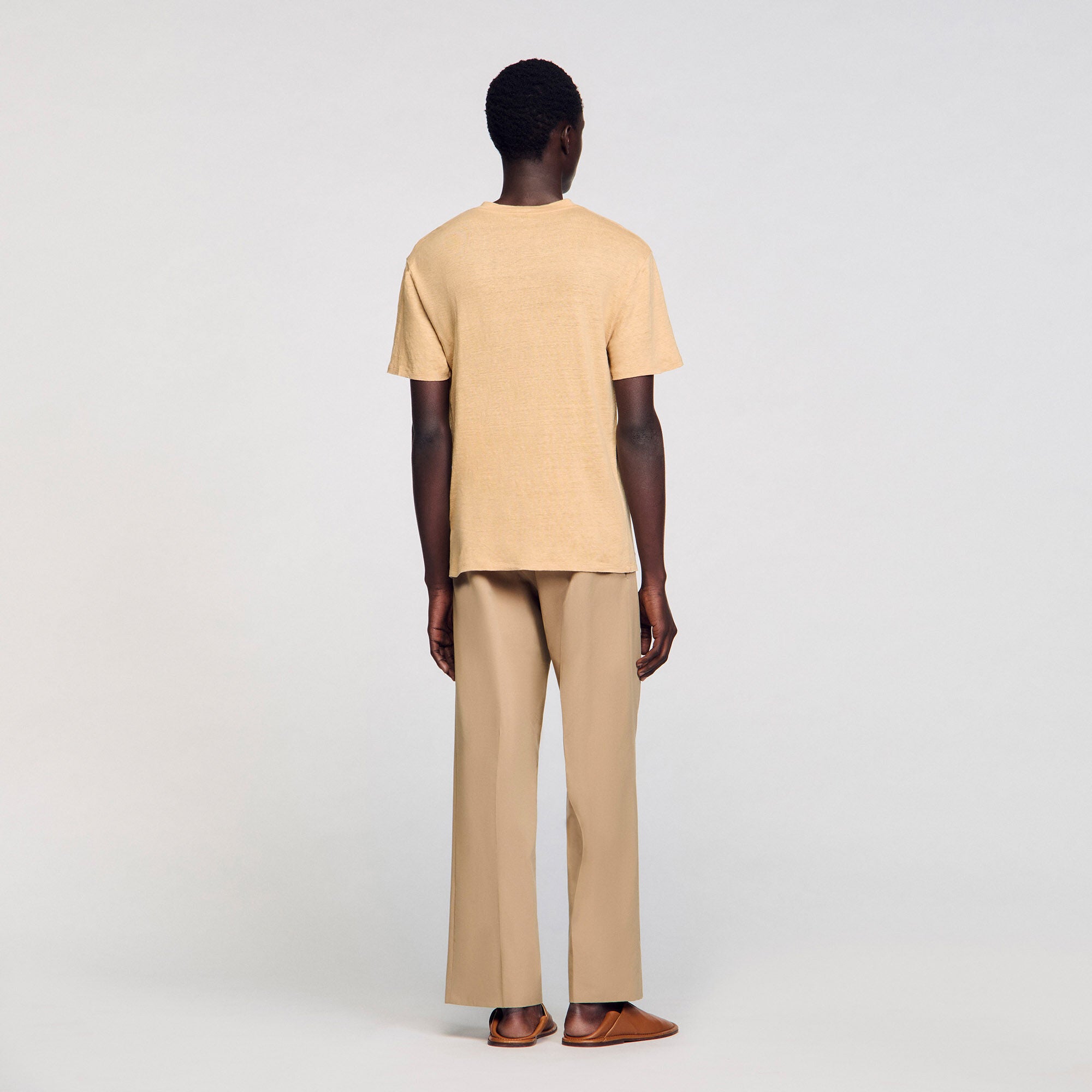 Sandro Men Linen T-shirt