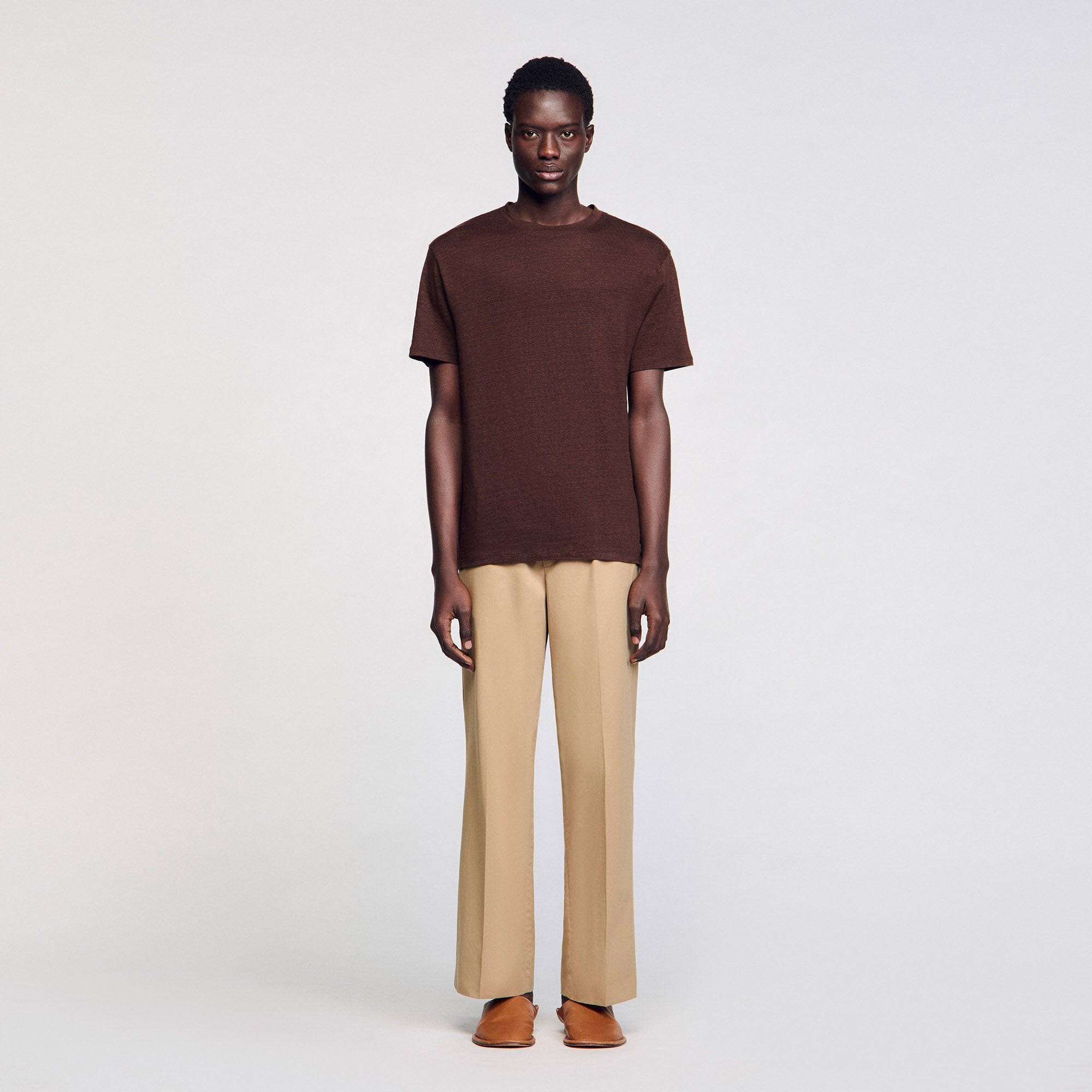 Sandro Men Certified linen T-shirt