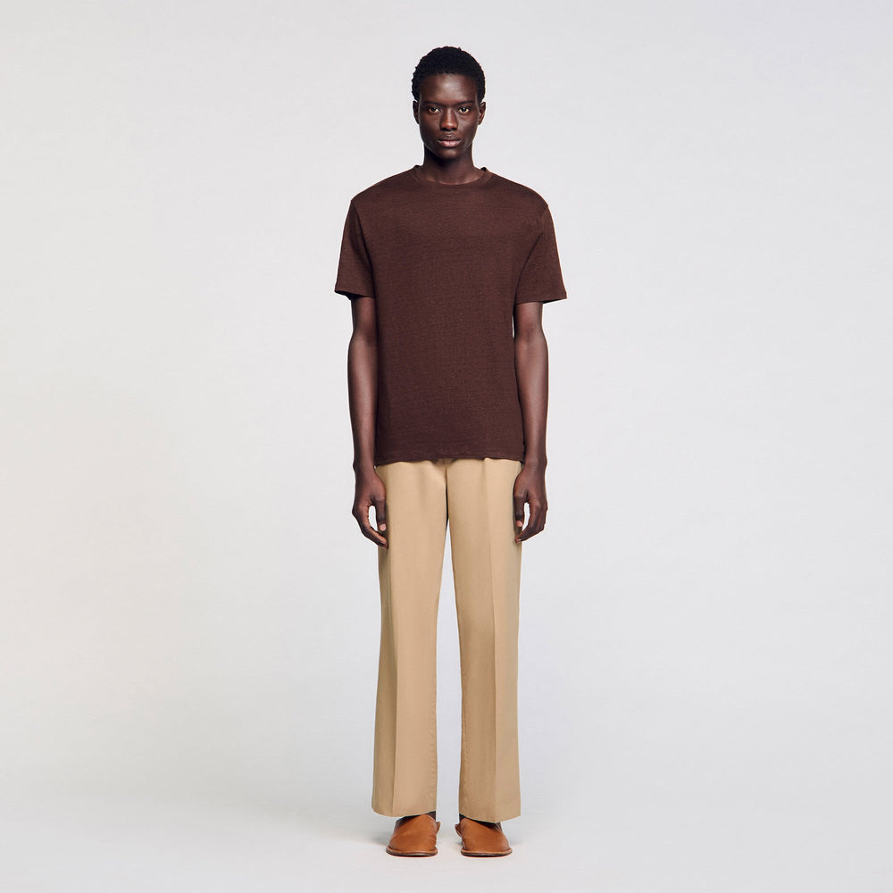 Sandro Men Certified linen T-shirt