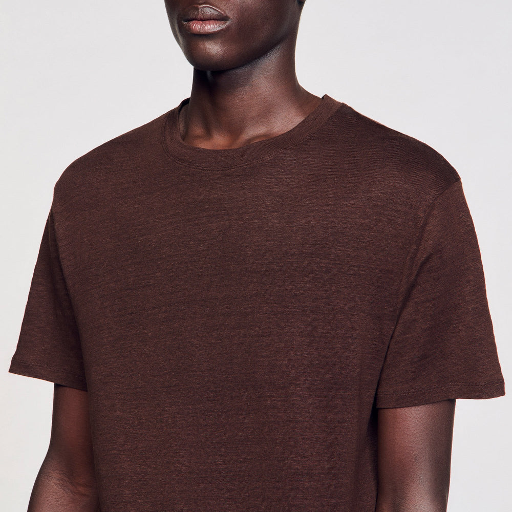 Sandro Men Certified linen T-shirt