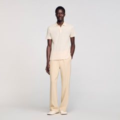 Sandro Men Linen polo shirt