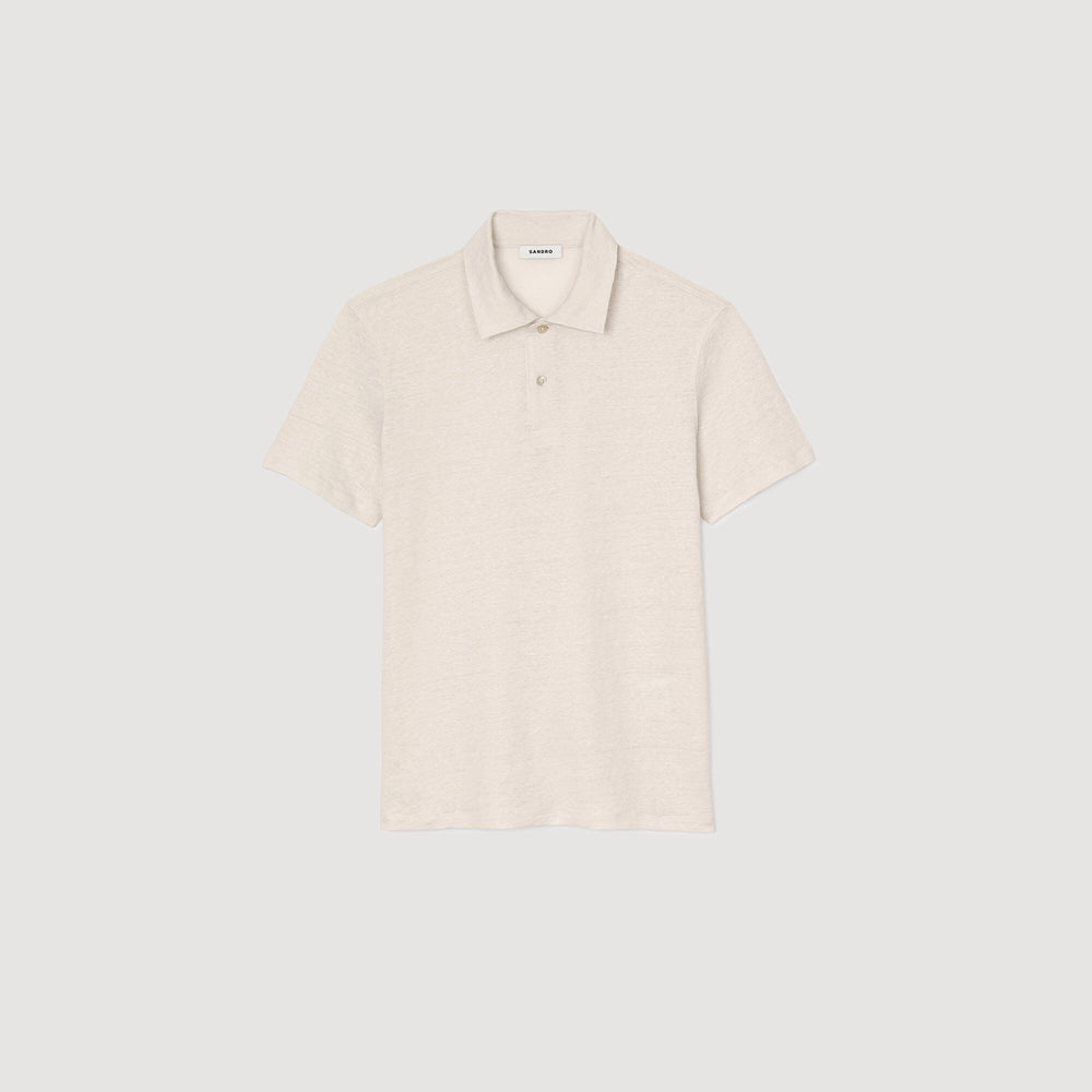 Sandro Men Linen polo shirt