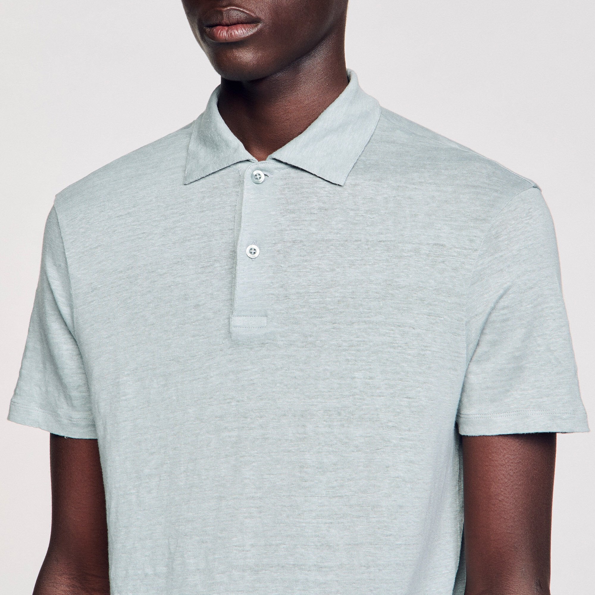Sandro Men Linen polo shirt