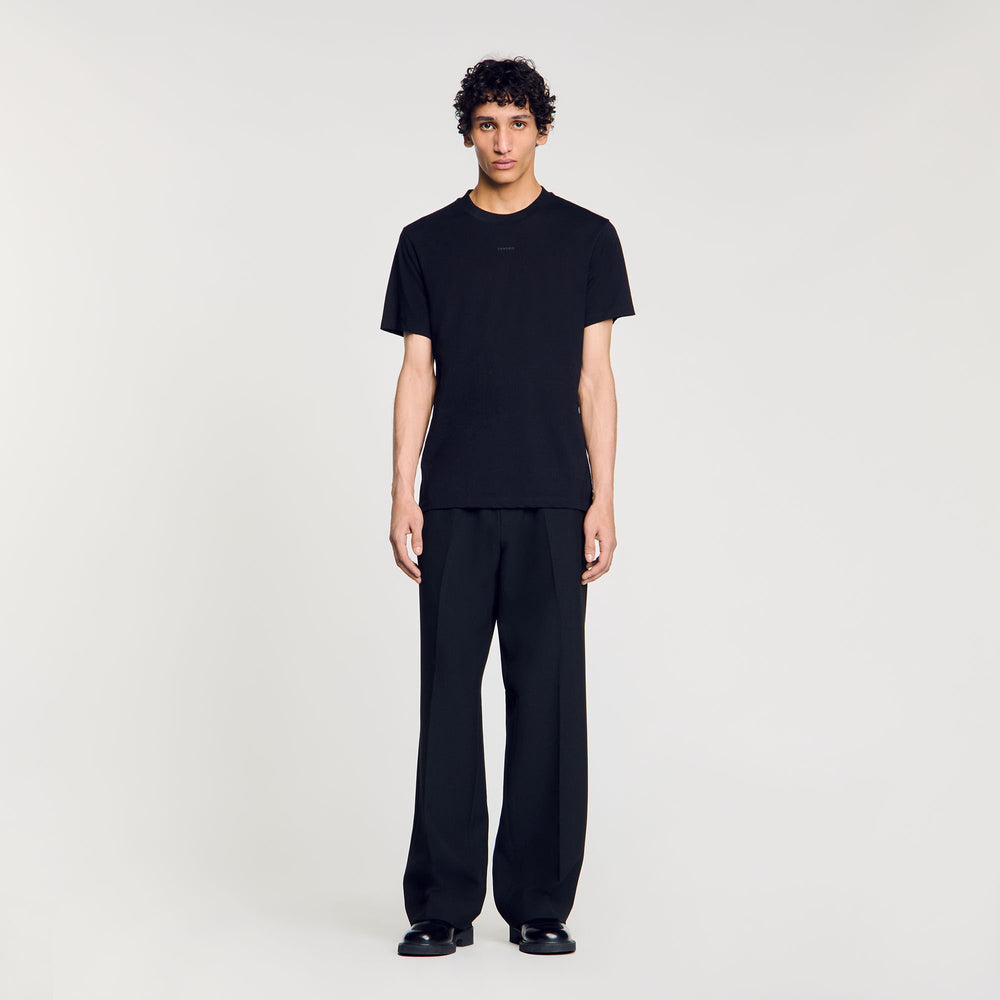 Sandro Men Cotton T-shirt with logo