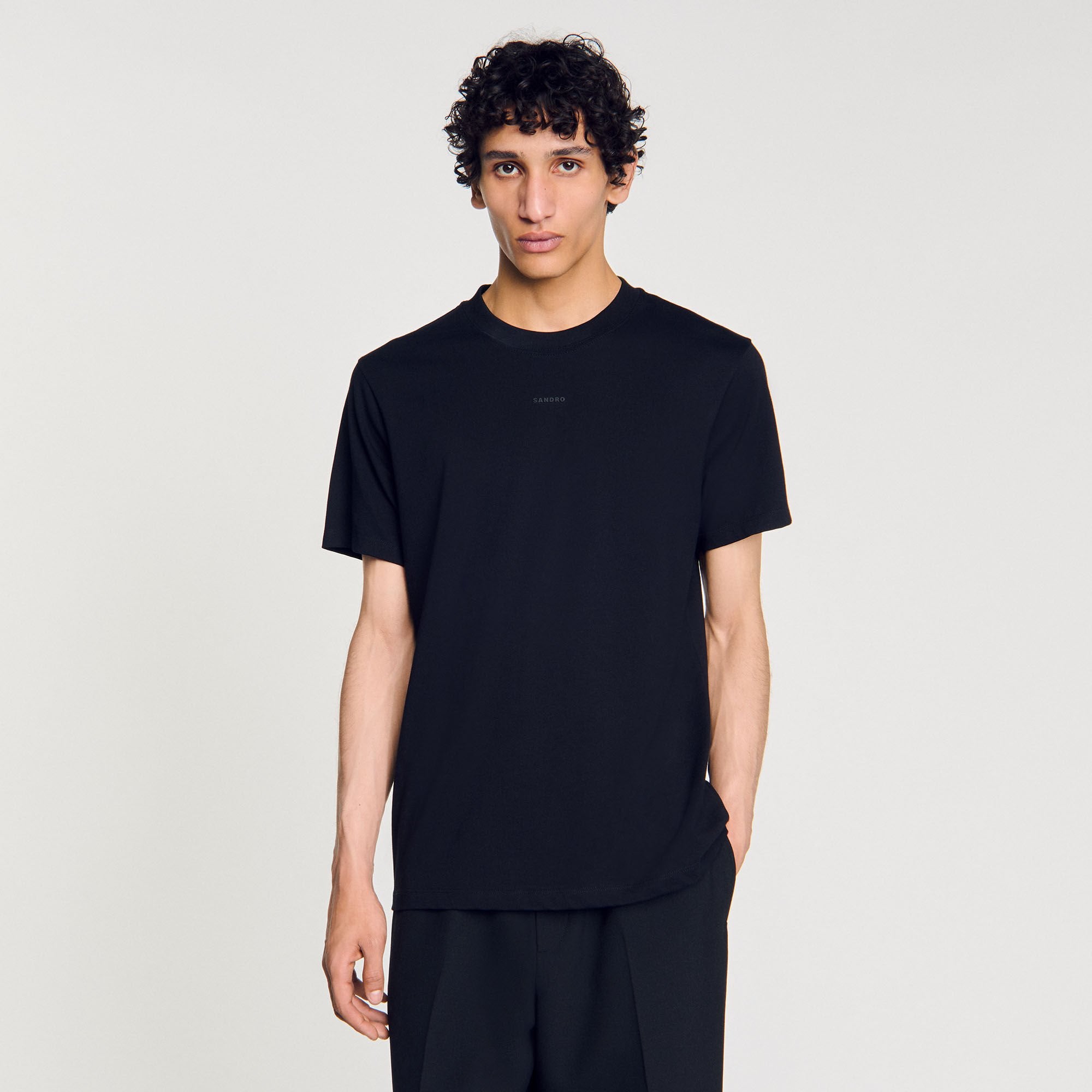 Sandro Men Cotton T-shirt with logo