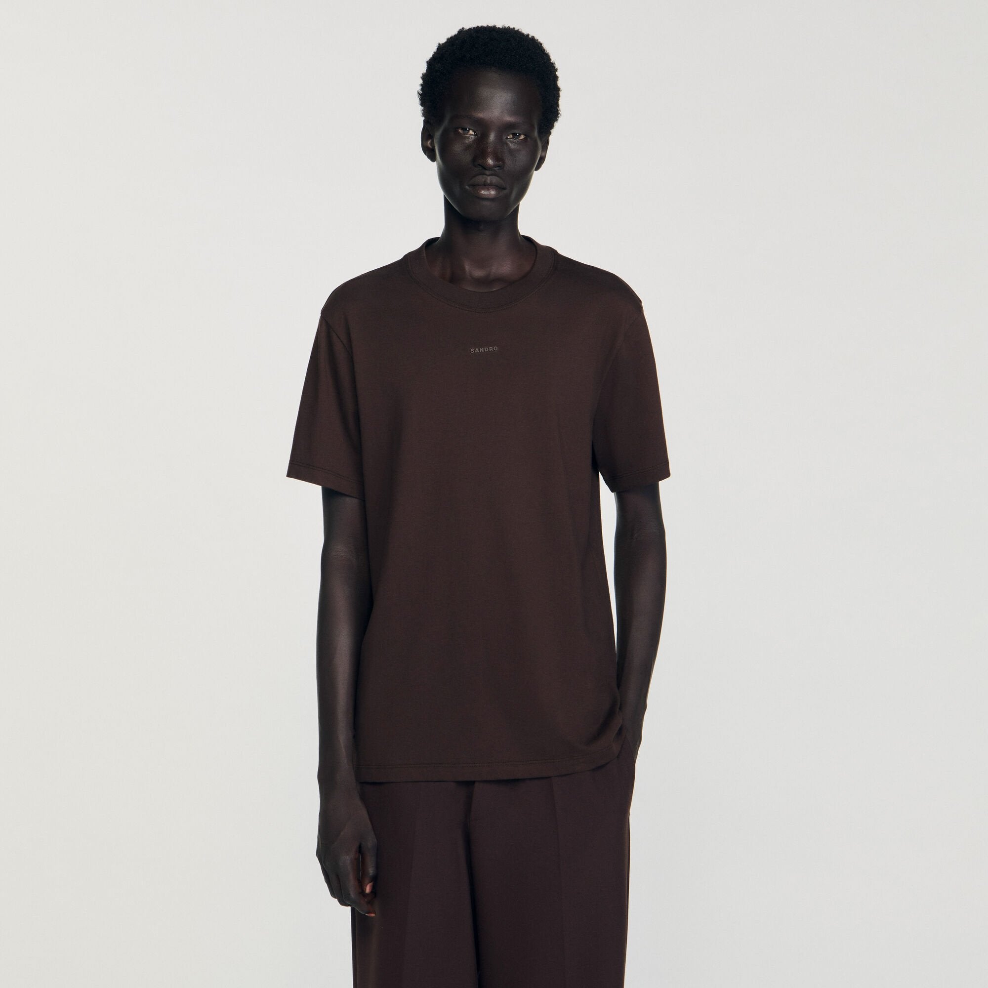 Sandro Men Cotton T-shirt with logo