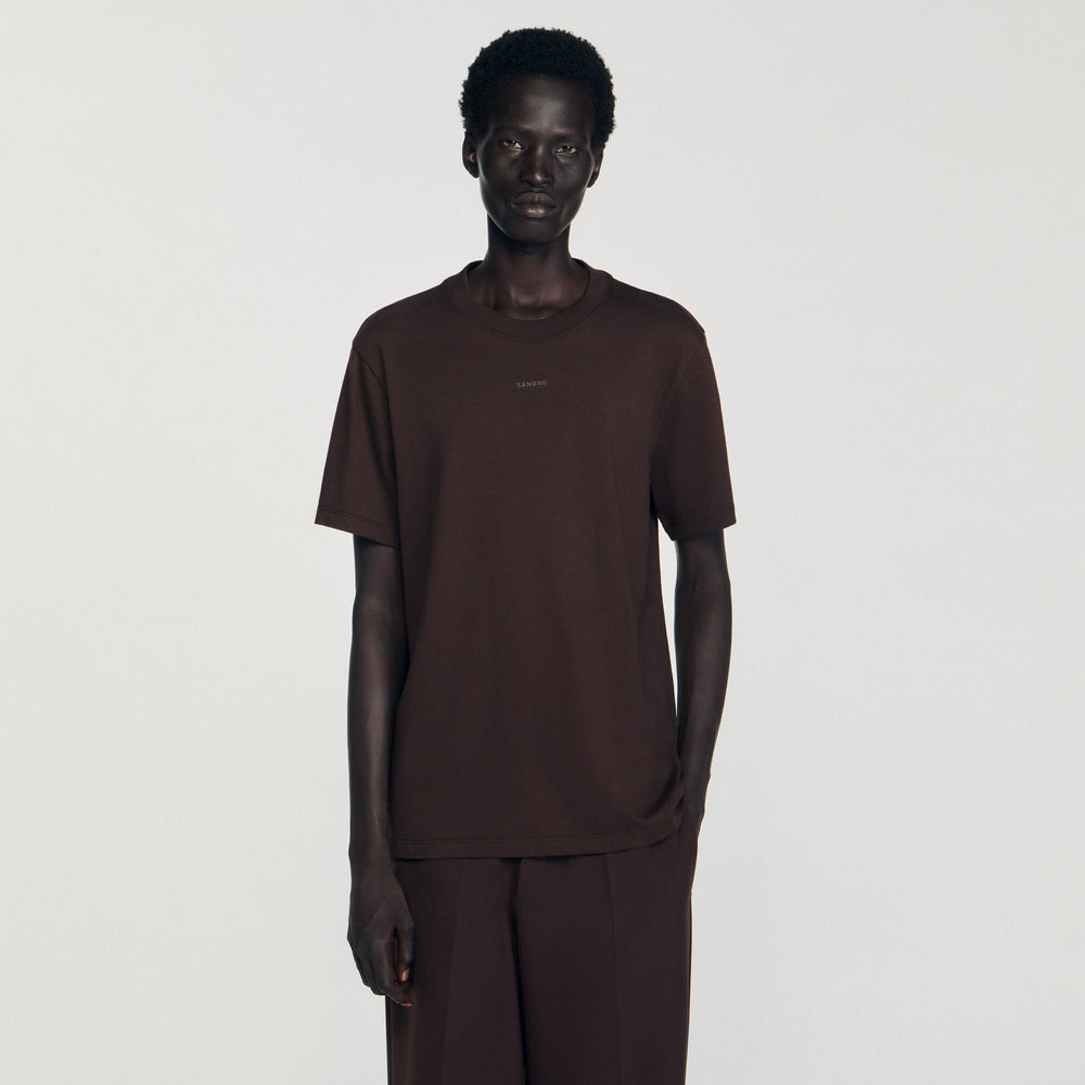 Sandro Men Cotton T-shirt with logo