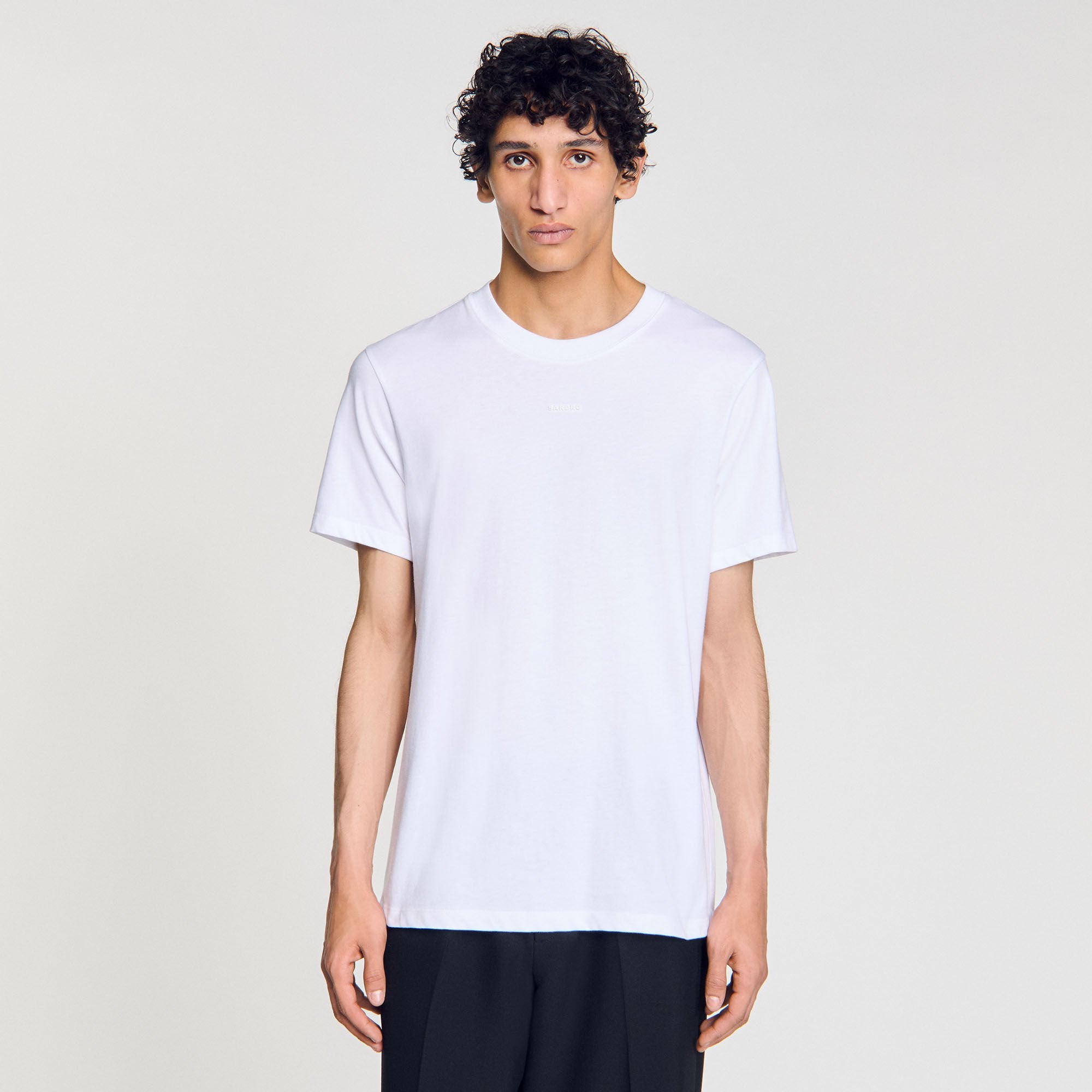 Sandro Men Cotton T-shirt with logo