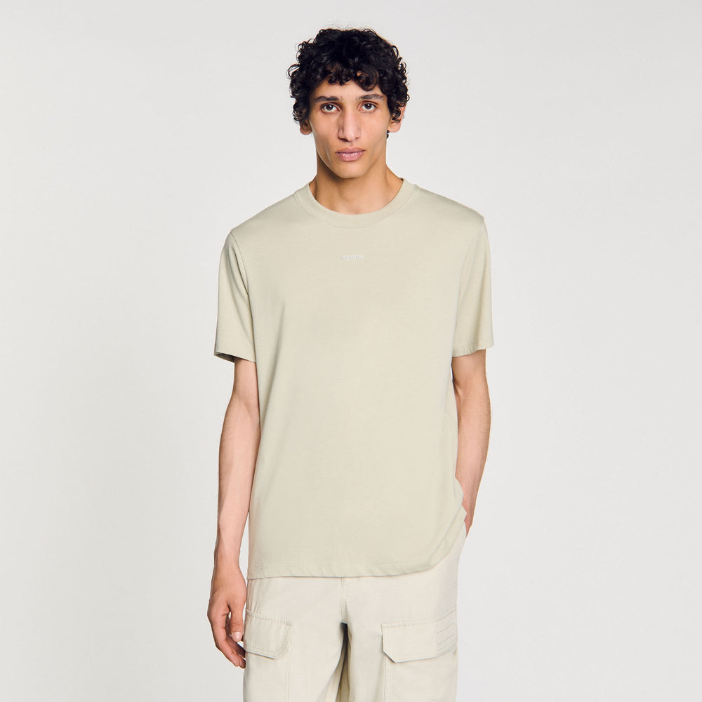 Sandro Men Cotton T-shirt with logo