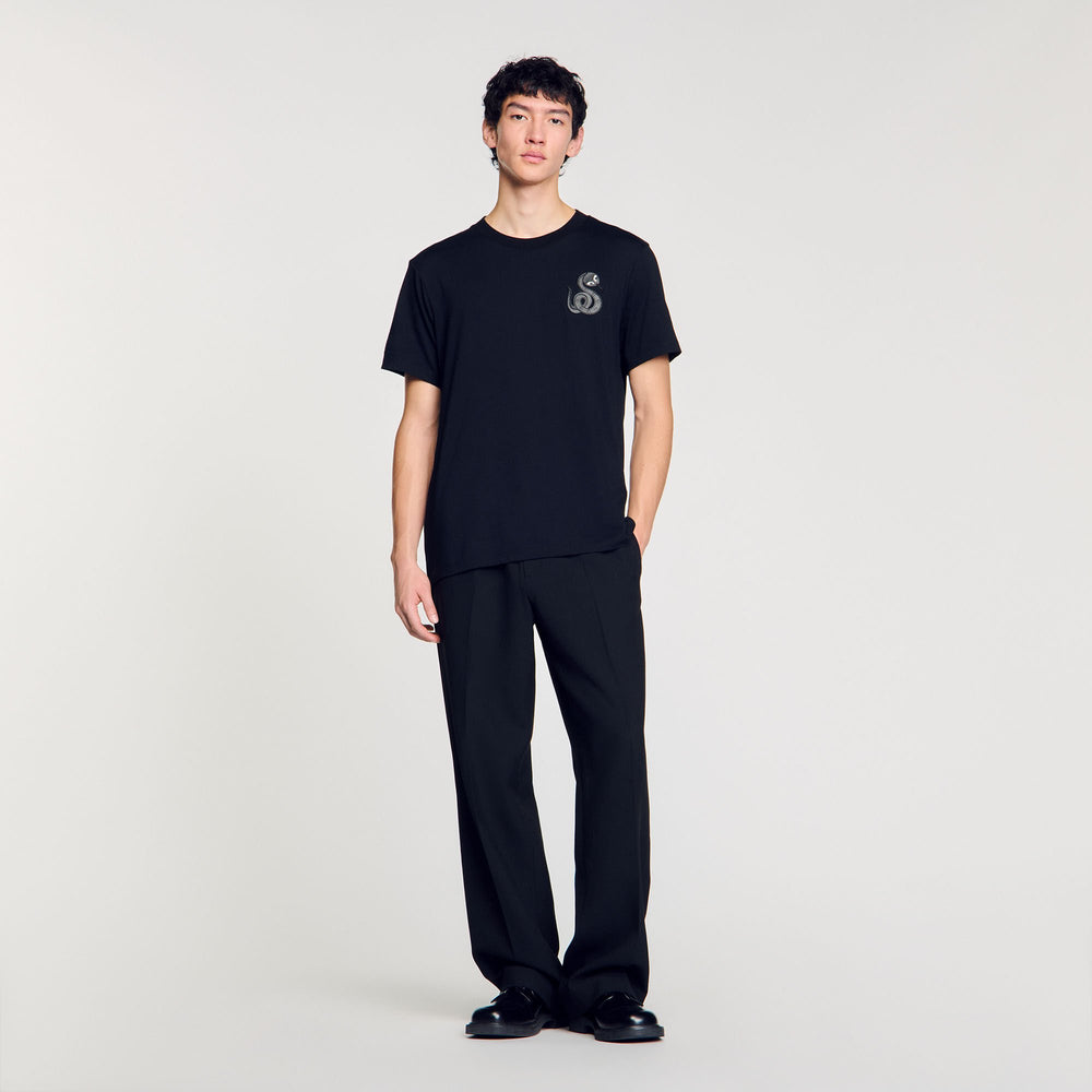 Sandro Men T-shirt with snake detail