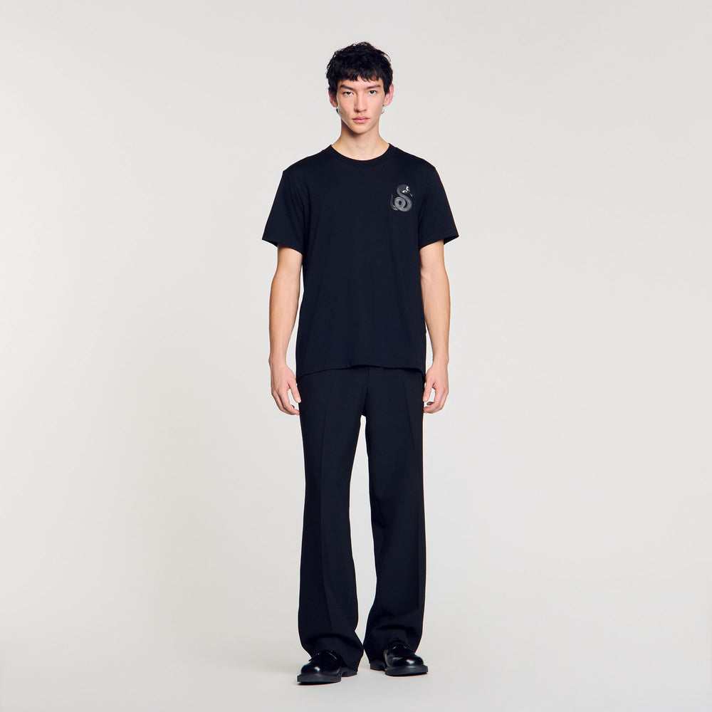 Sandro Men T-shirt with snake detail