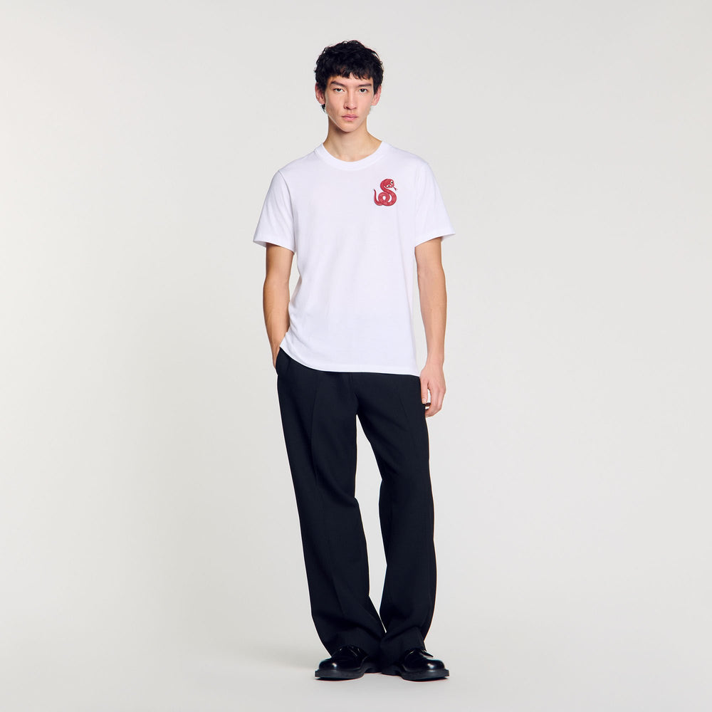 Sandro Men T-shirt with snake detail