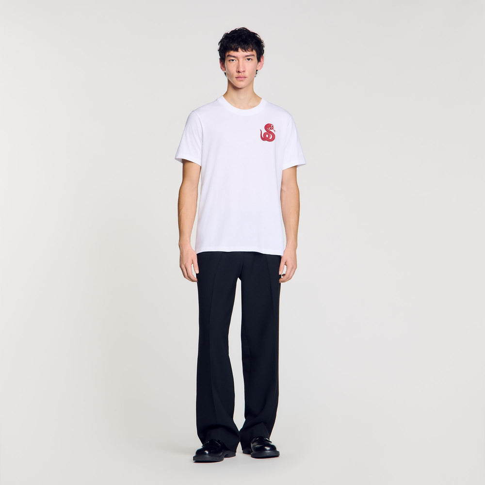 Sandro Men T-shirt with snake detail