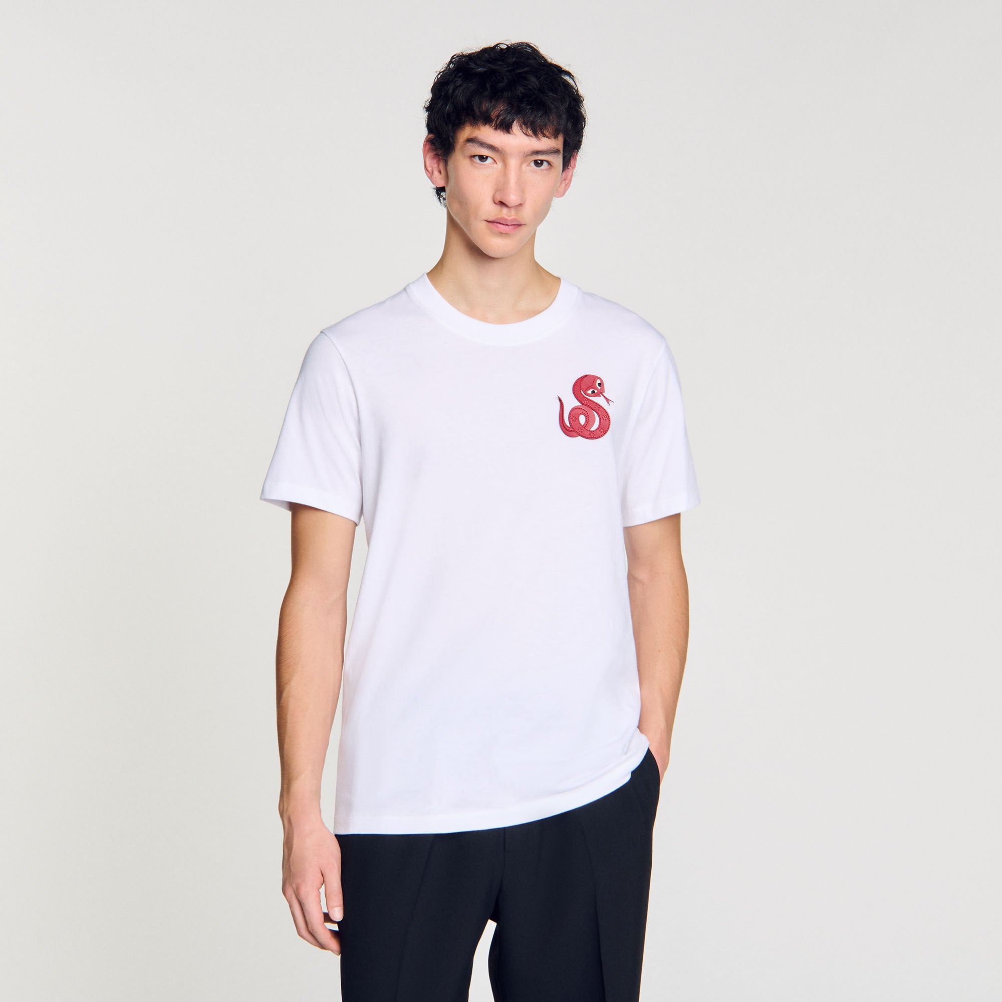 Sandro Men T-shirt with snake detail