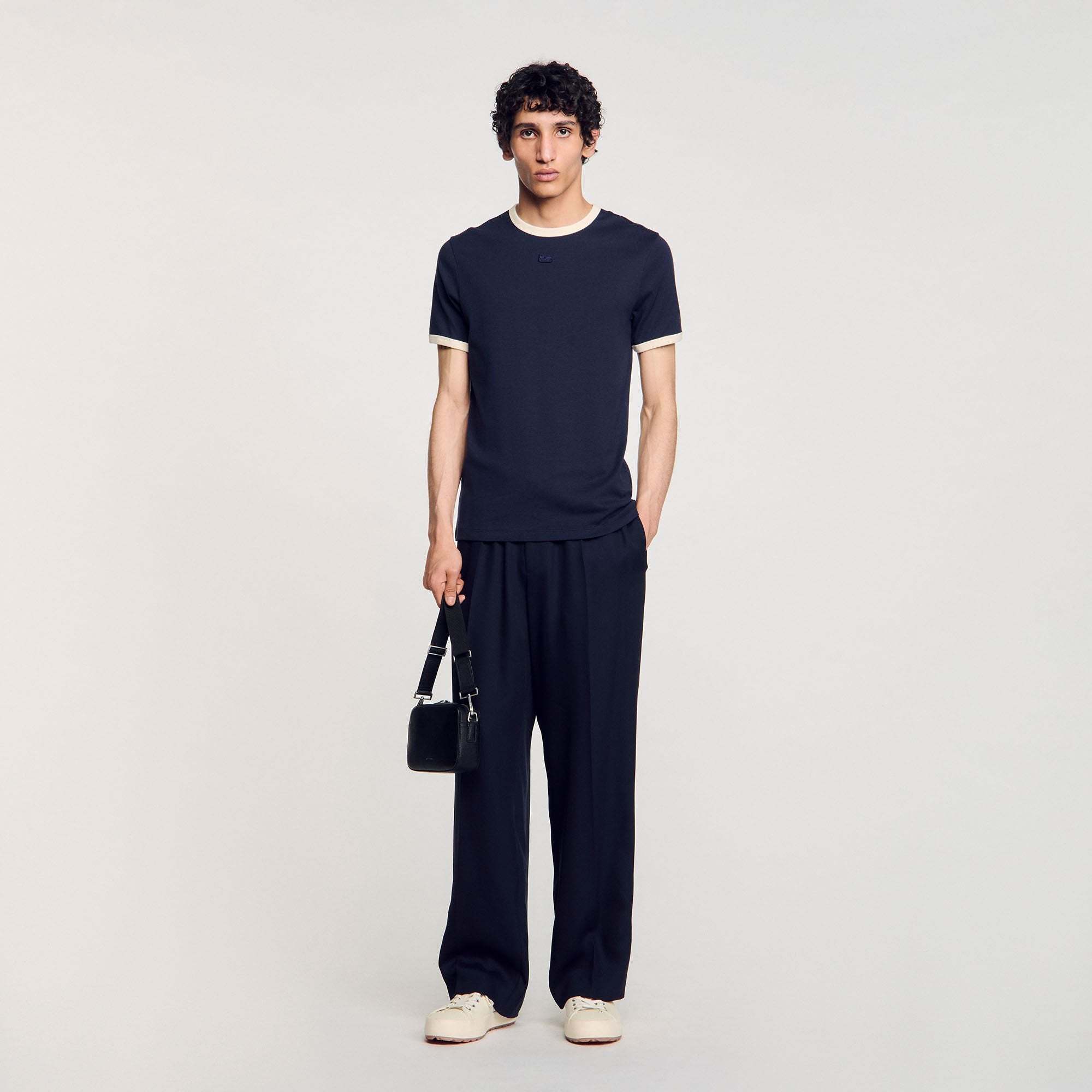 Sandro Men Two-tone patch T-shirt