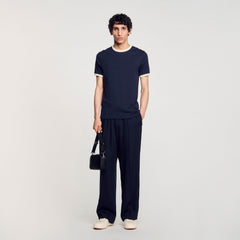 Sandro Men Two-tone patch T-shirt