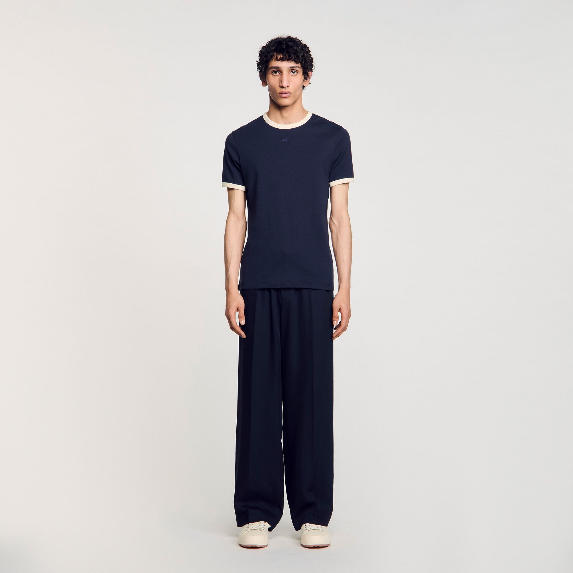 Sandro Men Two-tone patch T-shirt