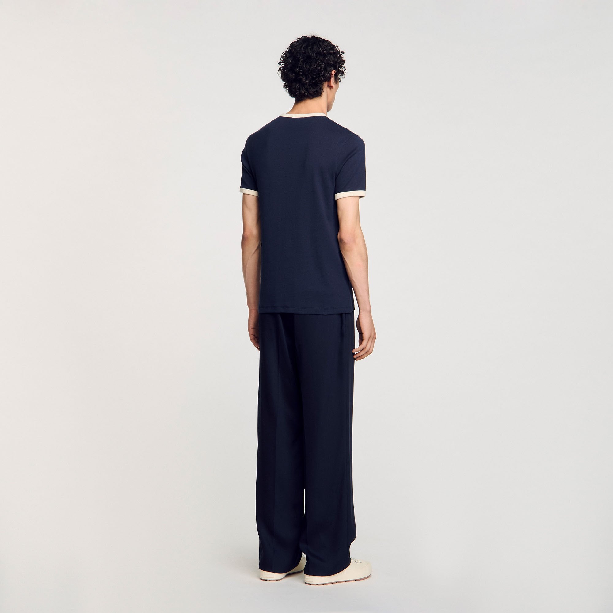 Sandro Men Two-tone patch T-shirt