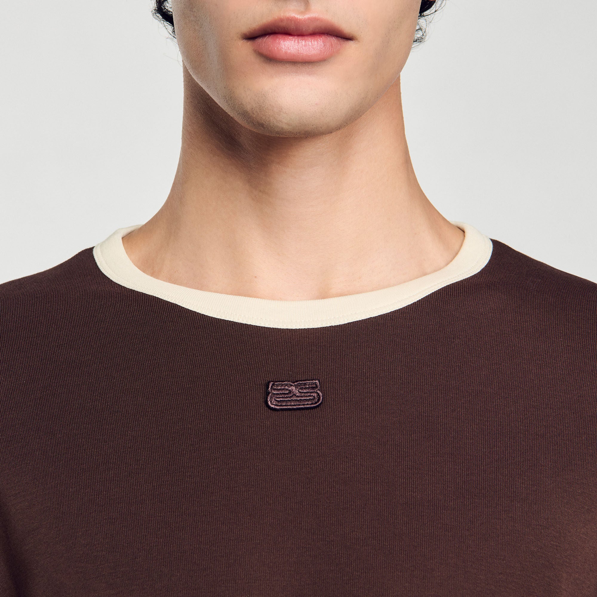 Sandro Men Two-tone patch T-shirt