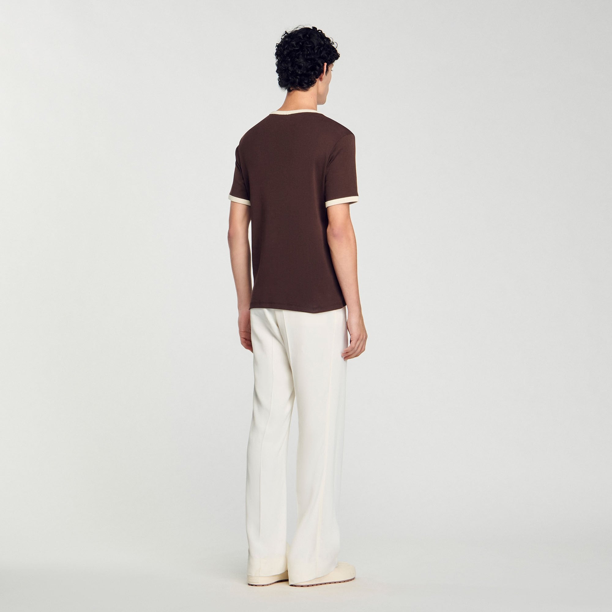 Sandro Men Two-tone patch T-shirt