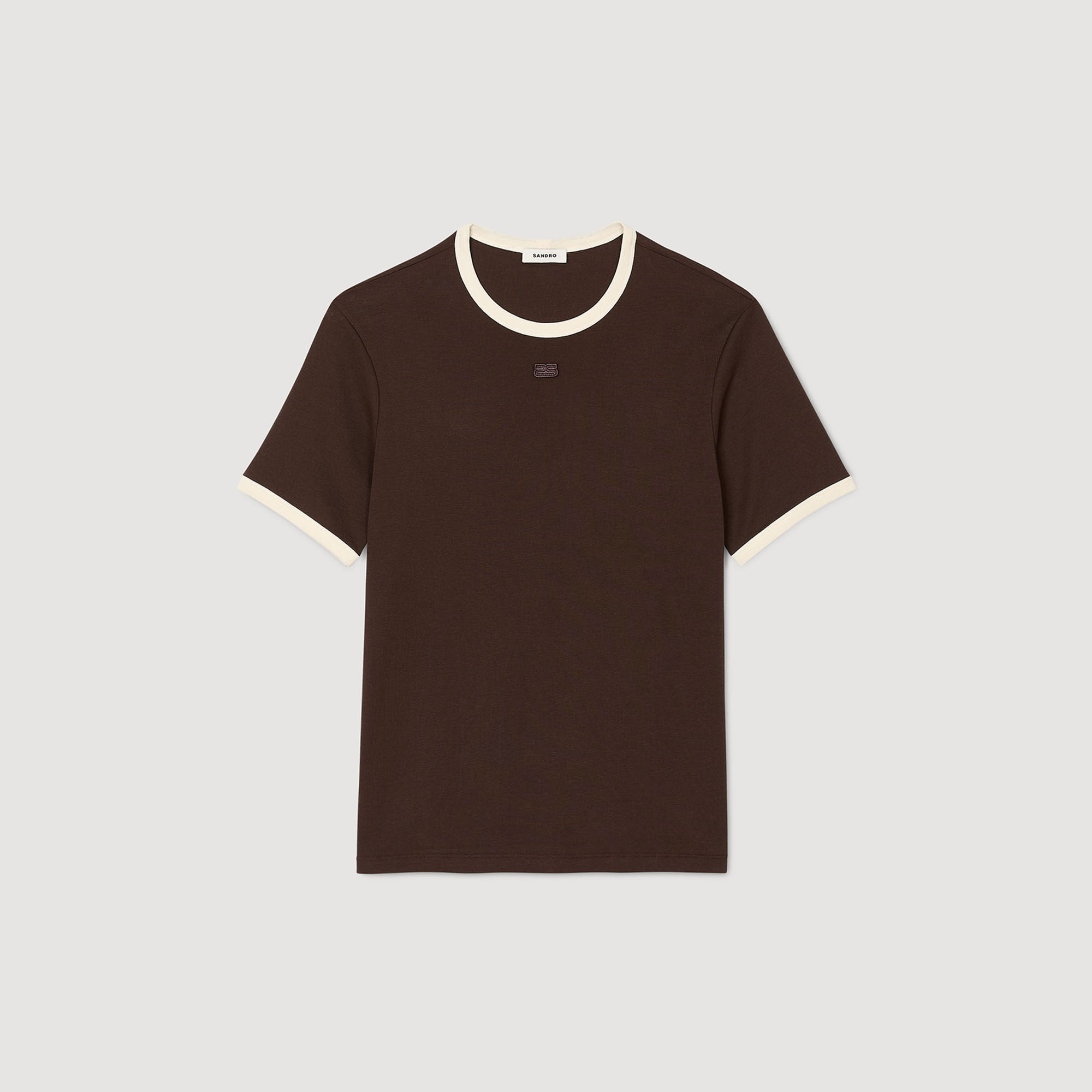 Sandro Men Two-tone patch T-shirt