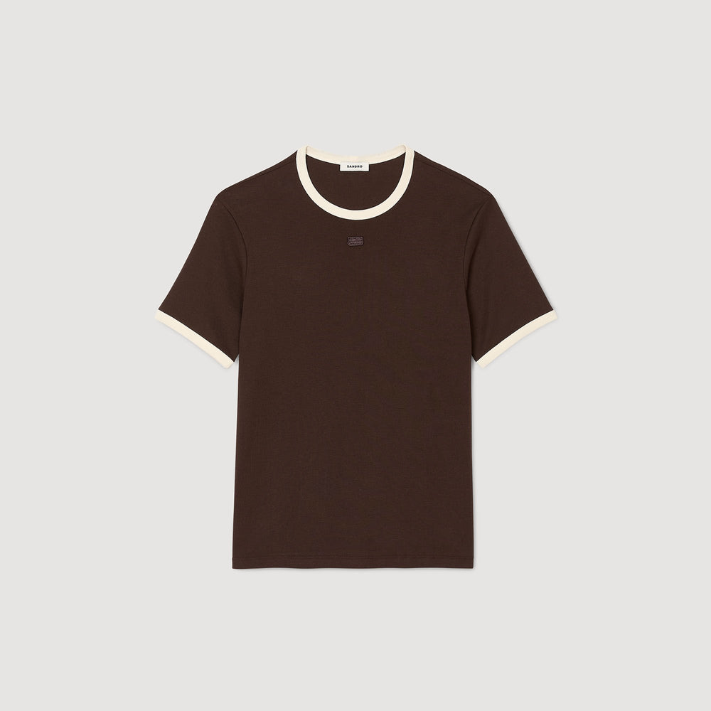 Sandro Men Two-tone patch T-shirt
