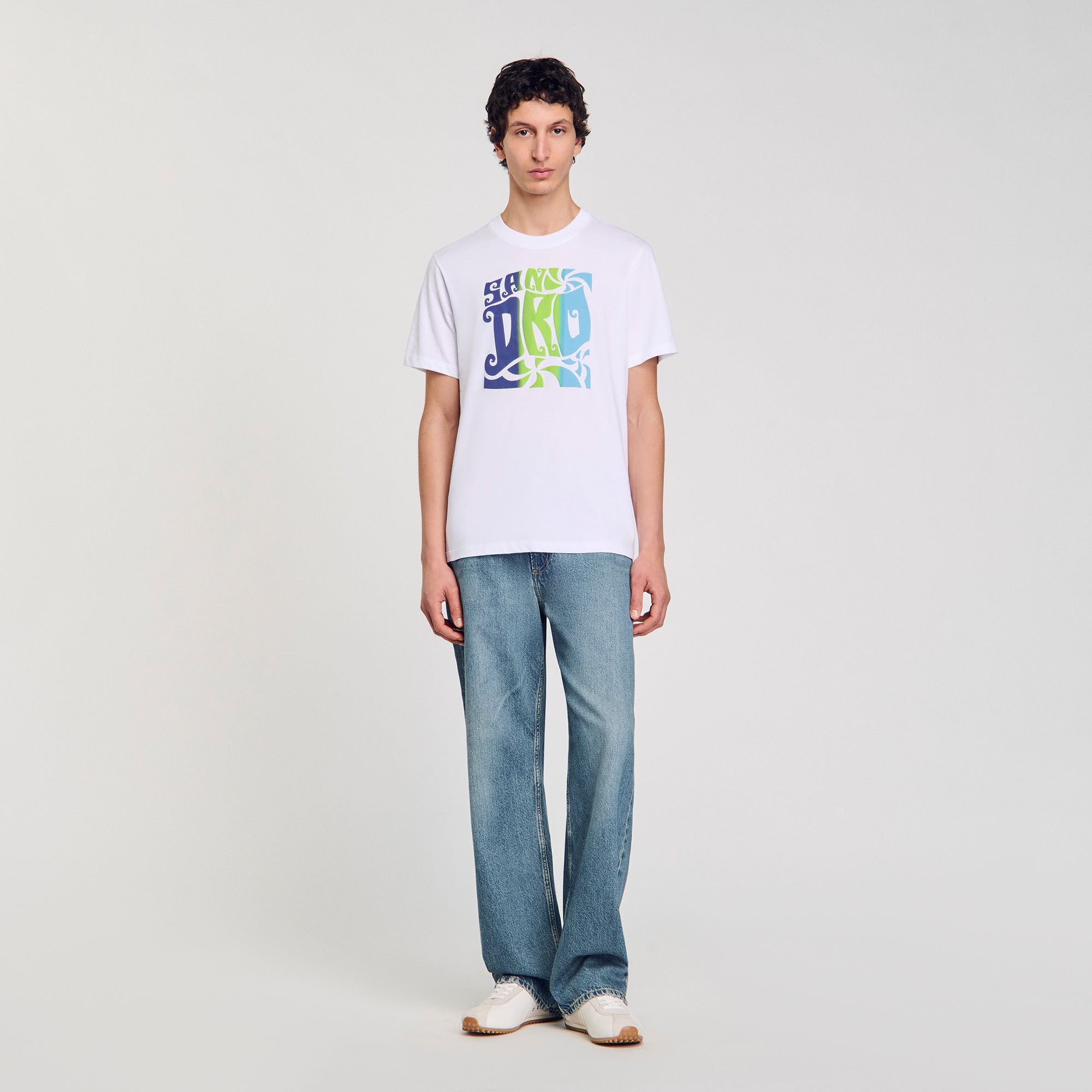 Sandro Men Wave print cotton T-shirt