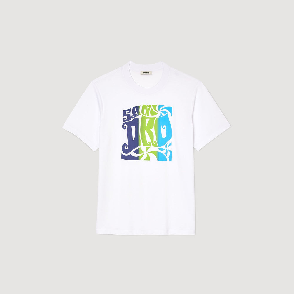 Sandro Men Wave print cotton T-shirt