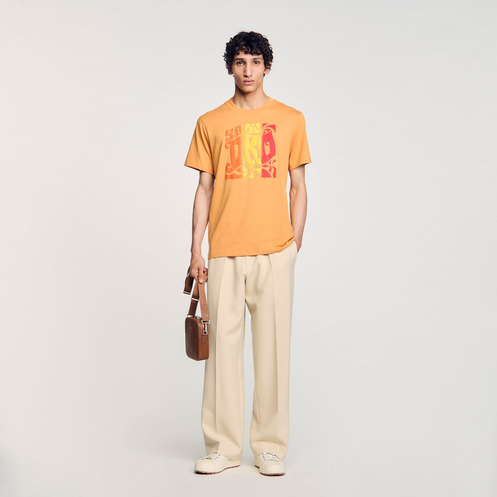Sandro Men Wave print cotton T-shirt