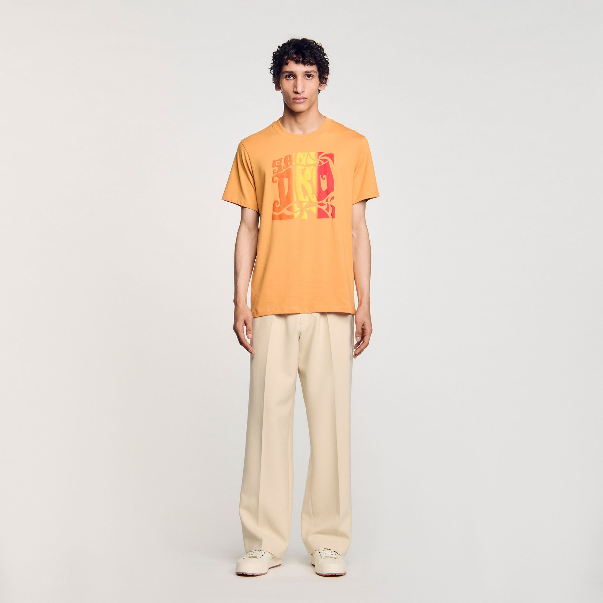 Sandro Men Wave print cotton T-shirt