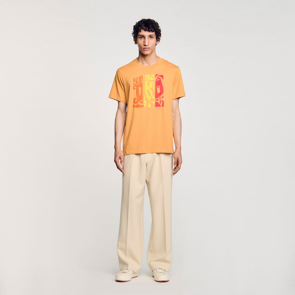 Sandro Men Wave print cotton T-shirt