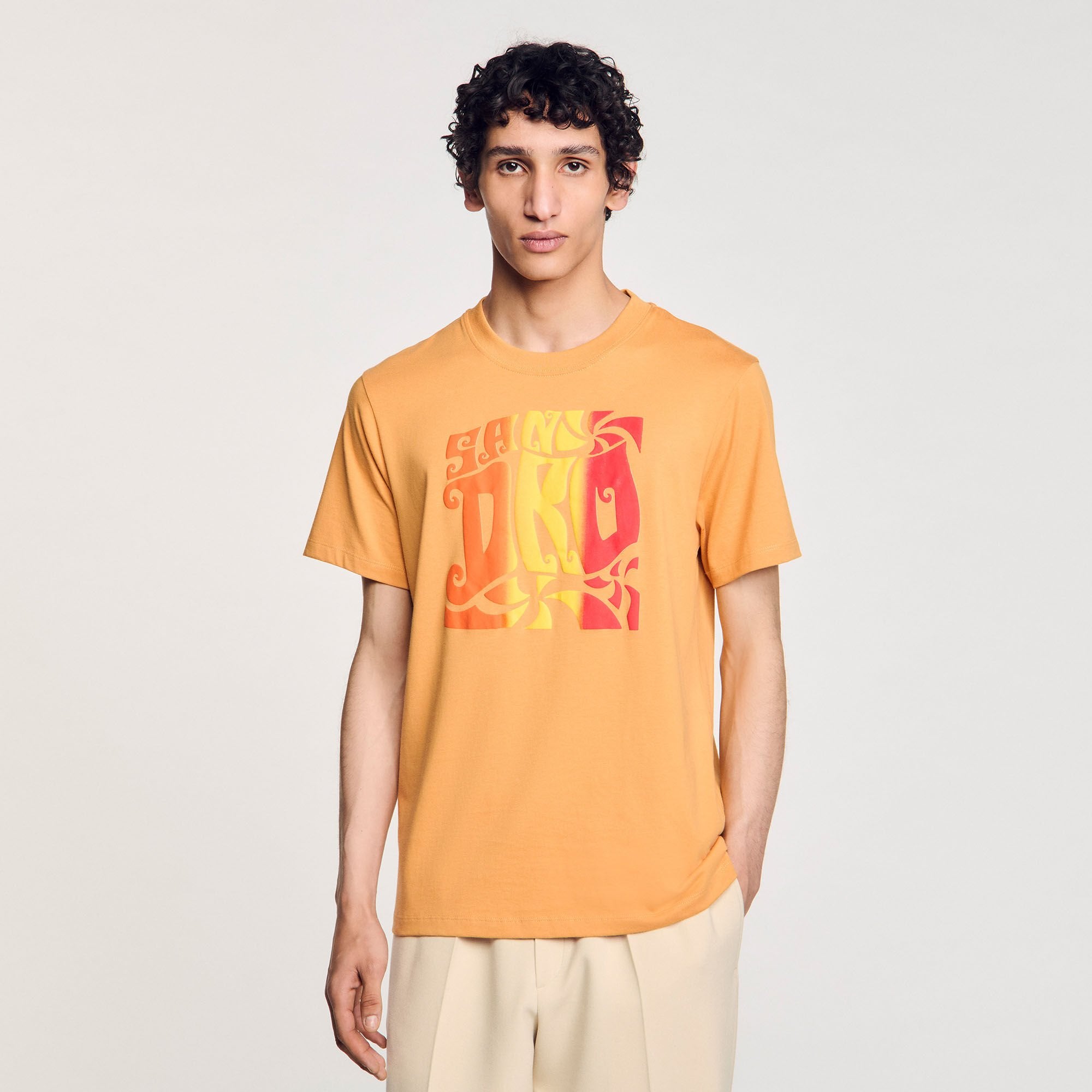 Sandro Men Wave print cotton T-shirt