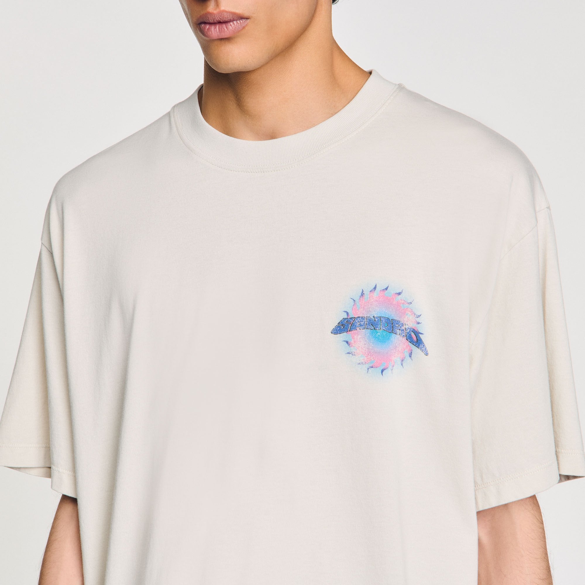 Sandro Men Sun motif T-shirt