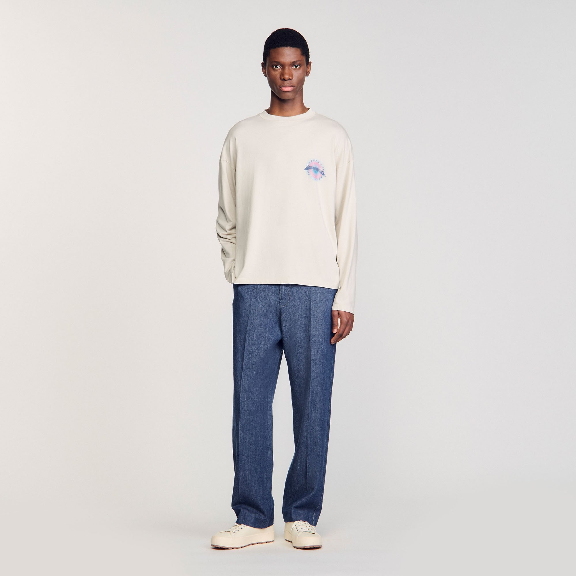 Sandro Men Sun motif T-shirt