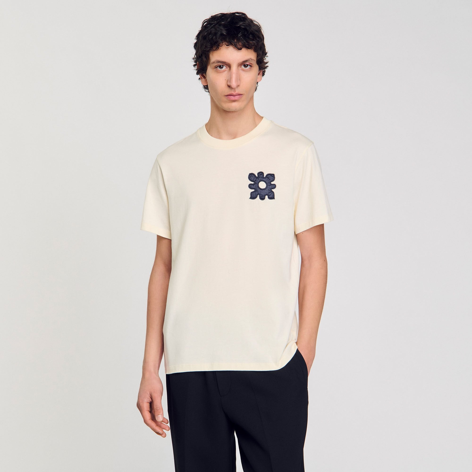 Sandro Men T-shirt with flower detail